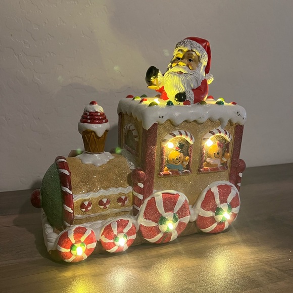 Sugarplum Dreams Gingerbread Santa Train Car Musical Light Up Christmas Decor - Picture 5 of 9